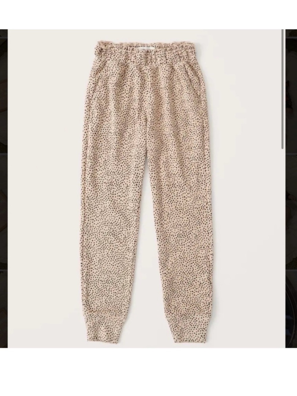 Abercrombie & Fitch Beige-Tan Animal Dot-Print Joggers Small -NWOT